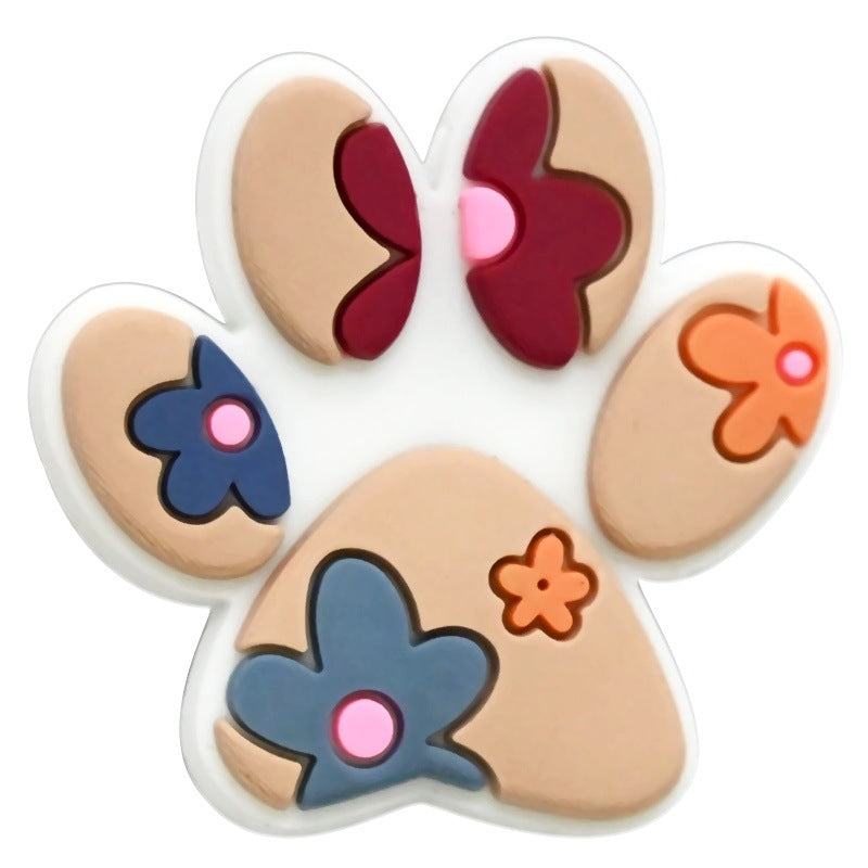 Wholesale  Random 100pcs/pack  Cute dog paw print PVC soft rubber ballpoint pen handmade beading